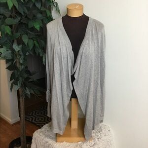Simply Vera Vera Wang gray L flyaway Cardigan